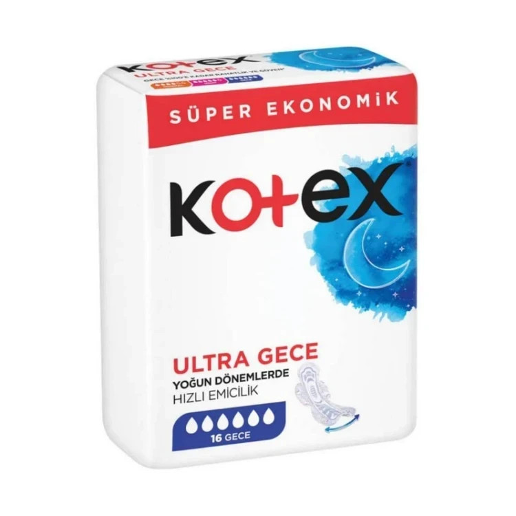 نوار بهداشتی شب مدل ULTRA GECE با قابلیت جذب خیلی بالا بسته 16 عددی کوتتکس